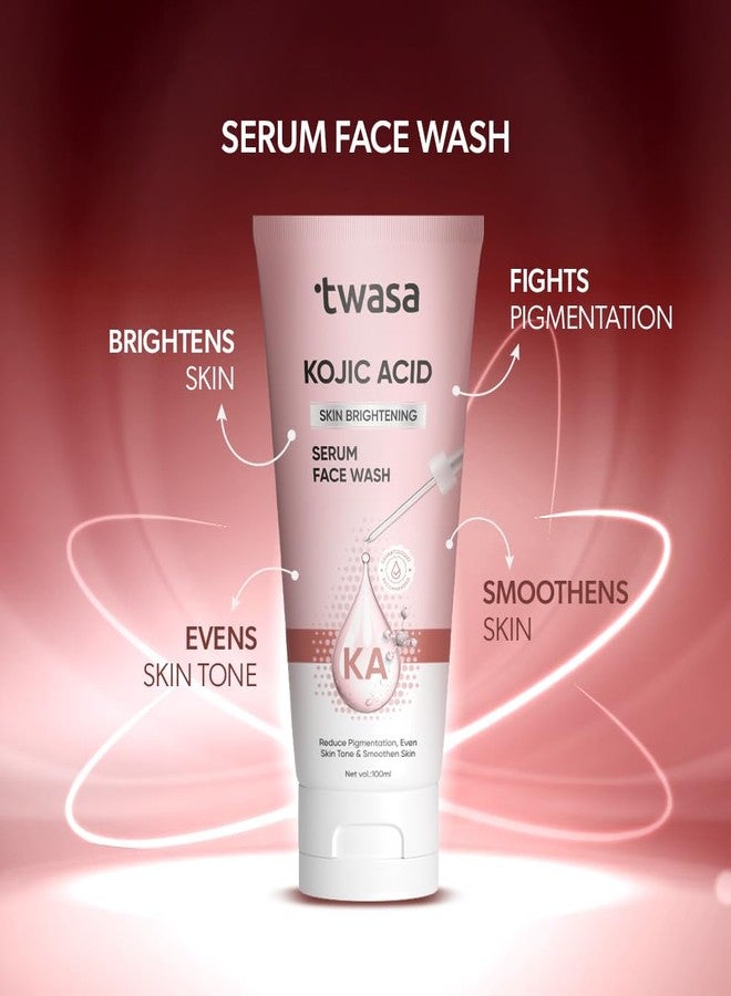 Twasa Kojic Acid Face Wash for Reduces Dark Spots, Uneven Skin Tone & Pigmentation | Serum-Based Brightening Cleanser | Non-Drying Formula | for All Skin Types (100 ml) - Image 2