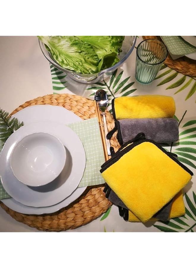 شواي 3 قطع مناشف تجفيف السيارات من الألياف الدقيقة لتنظيف السيارات وتفاصيلها، مزدوجة الجوانب، منشفة سميكة للغاية من القطيفة فائقة الامتصاص، تفاصيل النوافذ/الشاشات/المطبخ، ألوان متنوعة - Image 2