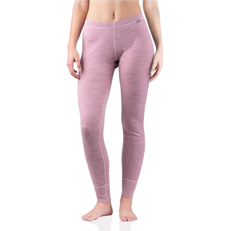 MERIWOOL Womens 100% Merino Wool Base Layer Thermal Pants Pink Heather - Image 1