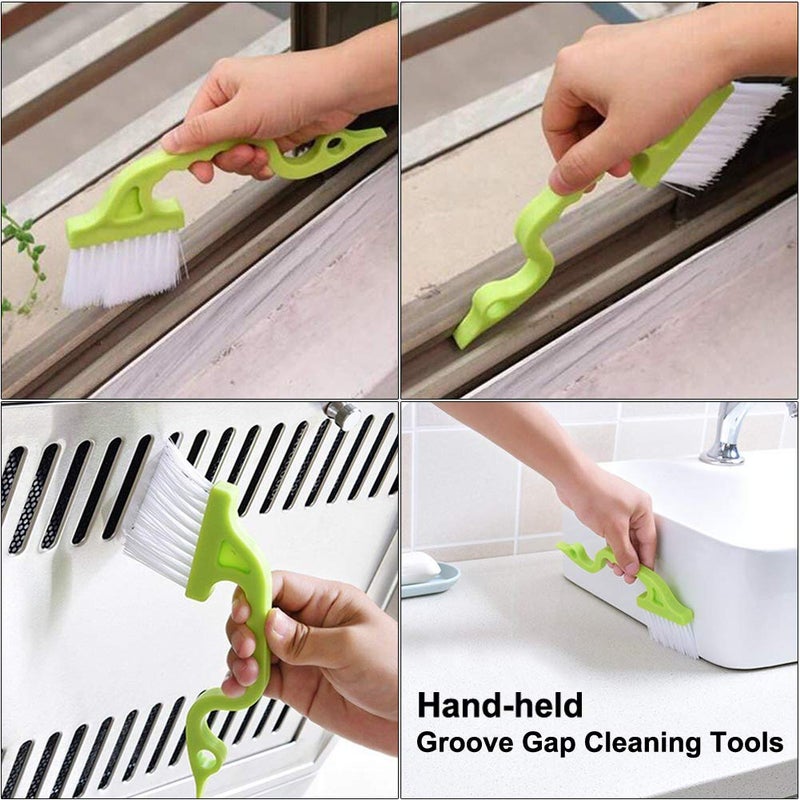 ANERONG Window or Sliding Door Track Cleaning Brush, Tile Lines Brush,Window Blind Duster, 2-in-1 Windowsill Sweeper, Hand-held Groove Gap, 5 Pieces - Image 3