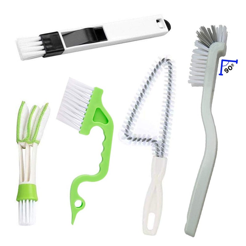 ANERONG Window or Sliding Door Track Cleaning Brush, Tile Lines Brush,Window Blind Duster, 2-in-1 Windowsill Sweeper, Hand-held Groove Gap, 5 Pieces - Image 1