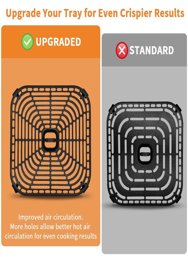 GXF Air Fryer Grill Pan for COSORI Air Fryer TurboBlaze 6 QT, Non-Stick 8.9’’*8.9’’Square Air Fryer Rack Replacement Parts Accessories Grill Plate Crisper Plate Tray with Rubber Bumpers, Dishwasher Safe - Image 3