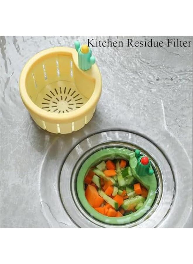 Cactus Sink Drain Strainer with Automatic Dumping Basket - Green  - Image 2