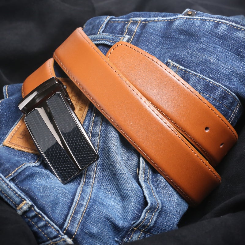 Testa Toro Classic Automatic Leather Belt (Click) with Carbon Buckle – B20 - Image 4