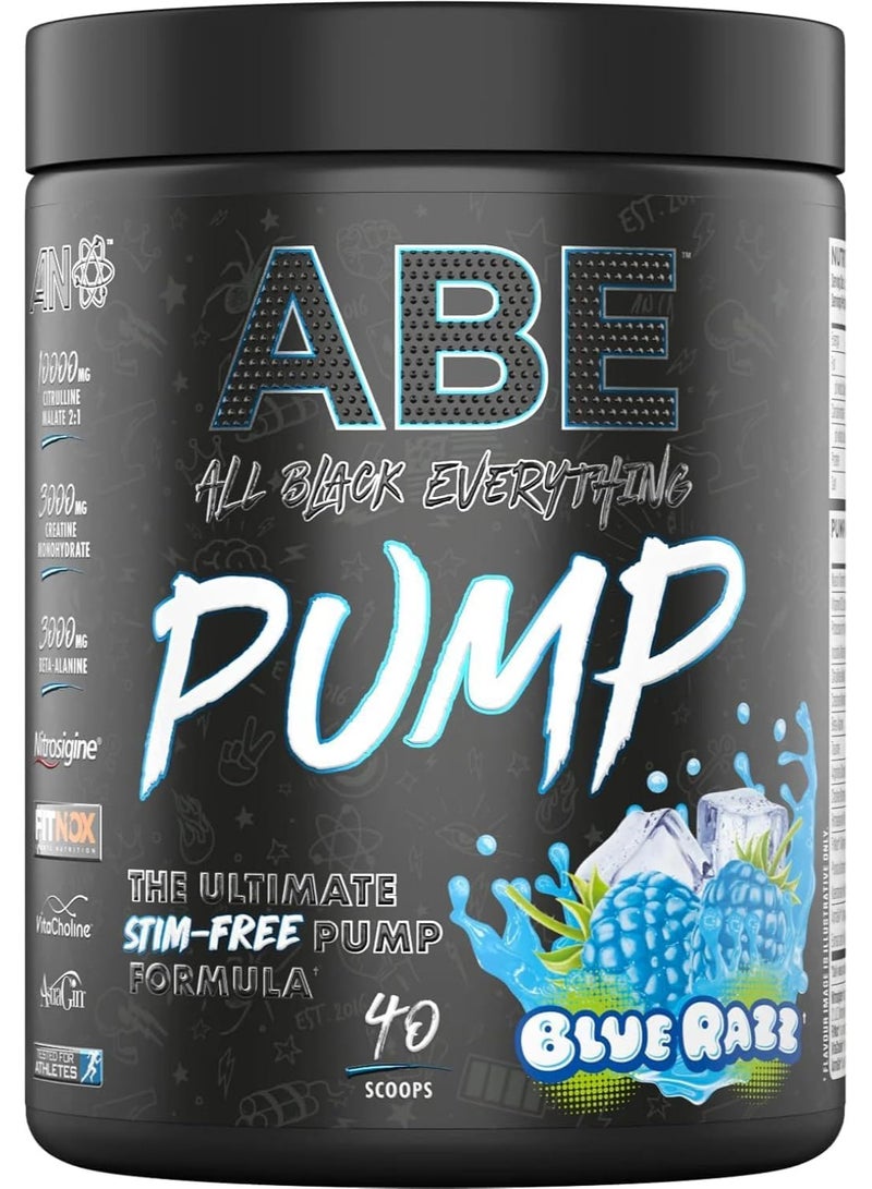 Applied Nutrition Abe Pump Stim-Free Blue Razz 500Gm 40 Servings - Image 1