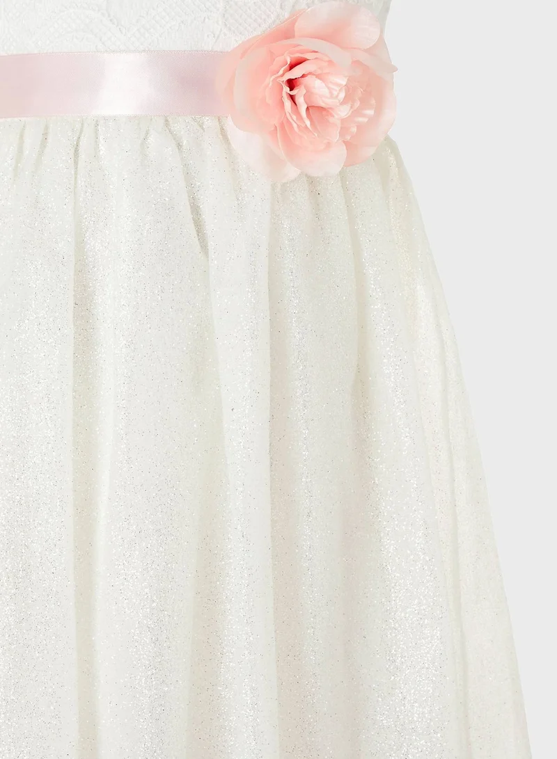 MONSOON Floral Belted Dress