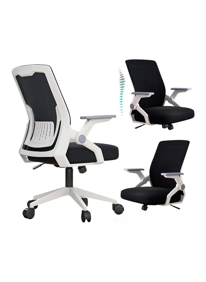 DMG TECH Ergonomic Computer Desk Chair with Lumbar Support, Flip-up Arms and Wheels, with Adjustable Height  - Image 1
