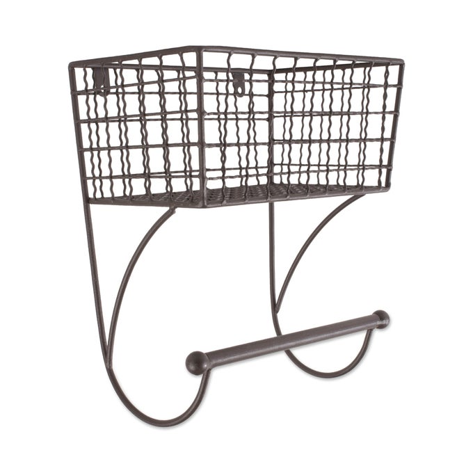 RUSTIC FARMHOUSE BATHROOM DCOR METAL STORAGE SMALL TOWEL BAR RUSTIC