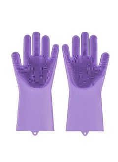 vyndamax vyndamax Silicone Magical Kitchen Cleaning NonSlip Gloves For Dish washing Scrubbing Gloves Latex Gloves Reusable Cleaning Gloves for Washing DishKitchenCarBathroom 