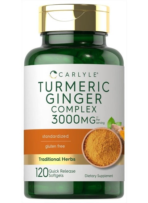 Turmeric and Ginger Supplement 3000 mg | 120 Softgels
