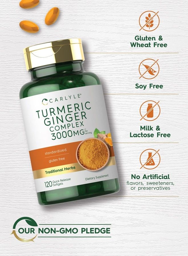 Carlyle مكمل الكركم والزنجبيل 3000 مجم | 120 كبسولة هلامية - Image 4