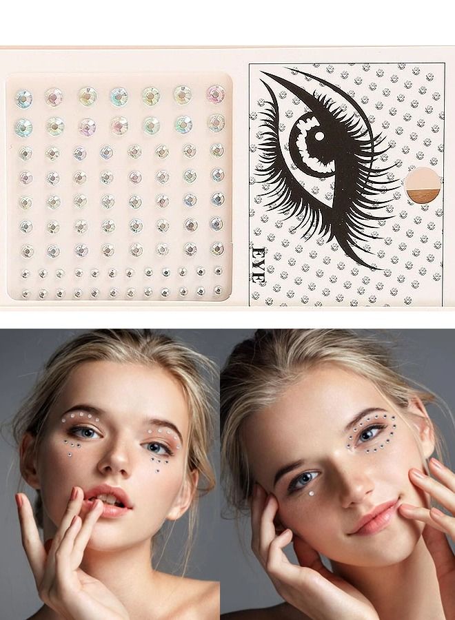 Self-adhesive rhinestone face and body tattoo stickers, sparkling crystal stones, suitable for face, body and nail decoration - Image 1