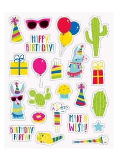 Generic 100-Piece Adhesive Sticker Birthday Party Sticker, 4 Sheets, Multi-Colour, One Size, Up to Date Egypt 01222143812  - Image 1