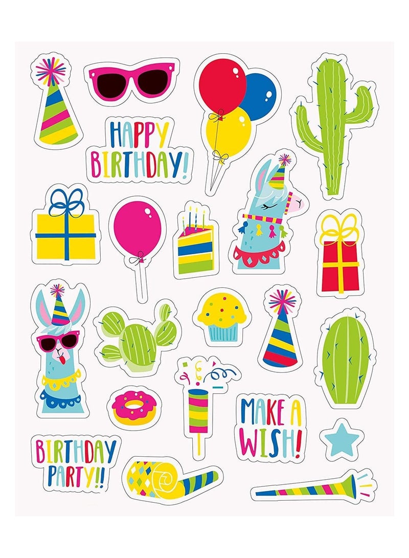 100-Piece Adhesive Sticker Birthday Party Sticker, 4 Sheets, Multi-Colour, One Size, Up to Date Egypt 01222143812 - Image 1