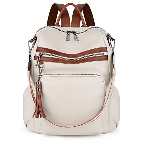 UTO Women Backpack Purse Travel Rucksack for Girls Fashion Designer Large Vegan Leather Ladies Shoulder Bag with Tassel - Image 1