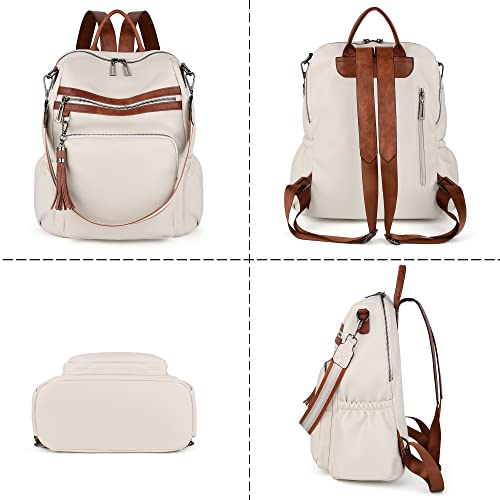 UTO Women Backpack Purse Travel Rucksack for Girls Fashion Designer Large Vegan Leather Ladies Shoulder Bag with Tassel - Image 5