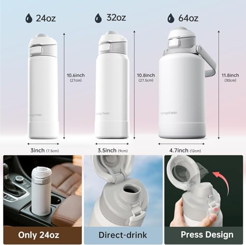 Magcheer Insulated Magnetic Water Bottle Reusable Stainless Steel Bottle with MagSafe Compatible Phone Holder Perfect for Gym Sports and Travel Blush Pink 24oz - Image 3