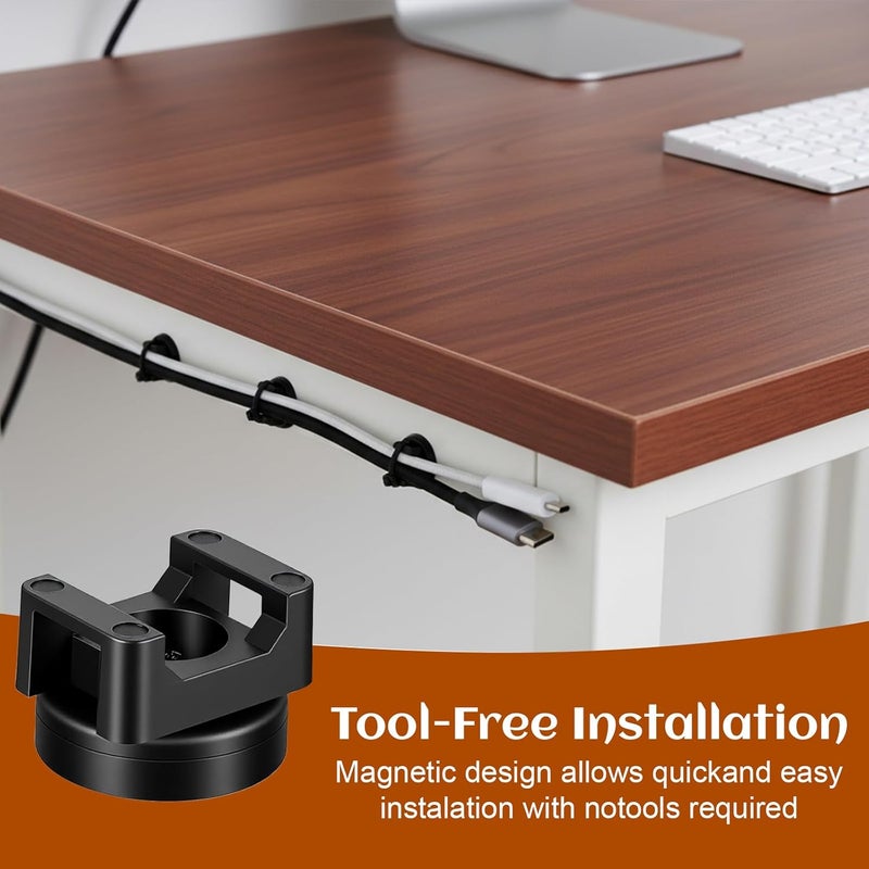 Tobeelec 20 Pack Magnetic Zip Tie Mount Heavy Duty Magnetic Cable Zip Tie Base, Tie Mounts, Magnetism Wire Clamps, Magnet Zip Ties Holders, Zip Tie Organizer Magnet Wire Management Clips - Image 4