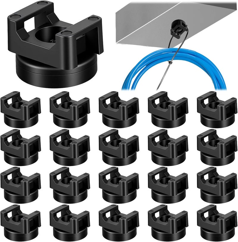 Tobeelec 20 Pack Magnetic Zip Tie Mount Heavy Duty Magnetic Cable Zip Tie Base, Tie Mounts, Magnetism Wire Clamps, Magnet Zip Ties Holders, Zip Tie Organizer Magnet Wire Management Clips - Image 1