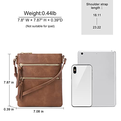 CLUCI Small Crossbody Purses for Women Multi Zipper Pocket Crossover Travel Handbag With Adjustable Strap Top Zip Bag - Image 3