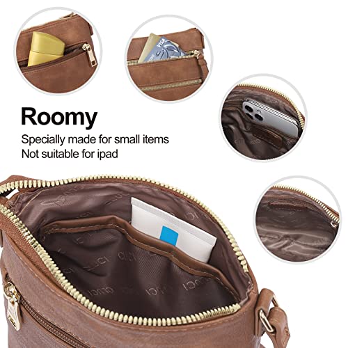 CLUCI Small Crossbody Purses for Women Multi Zipper Pocket Crossover Travel Handbag With Adjustable Strap Top Zip Bag - Image 5