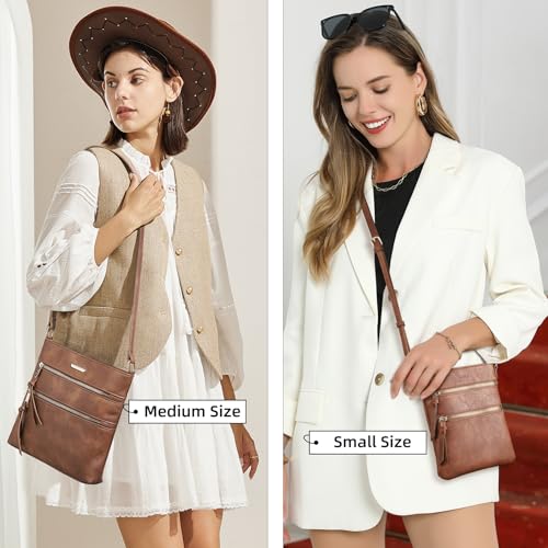 CLUCI Small Crossbody Purses for Women Multi Zipper Pocket Crossover Travel Handbag With Adjustable Strap Top Zip Bag - Image 2