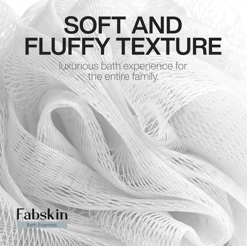 Fabskin لوفاه فاب سكين للاستحمام | إسفنجة فرك الاستحمام للنساء والرجال | إسفنجة الاستحمام | فرك الجسم للاستحمام | فرك الجسم (أبيض) - Image 5