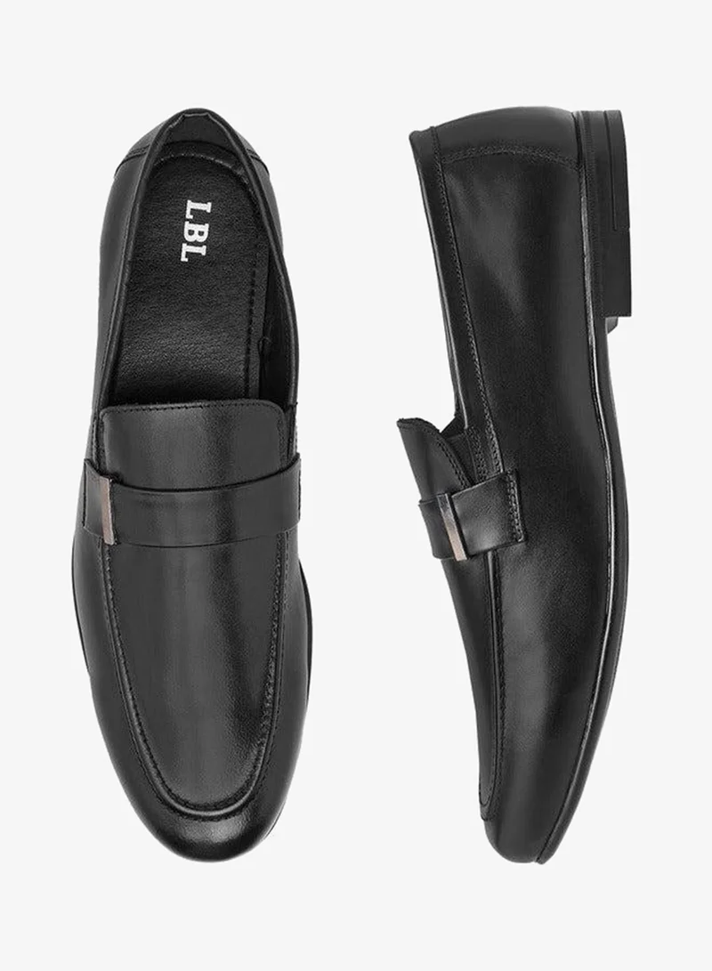 LBL by Shoexpress BLACK Solid Slip-On Loafers for Men | Best Price UAE