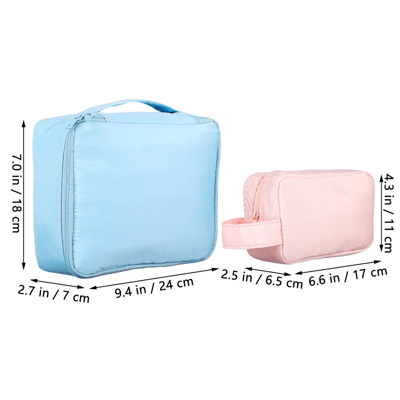 2 Pcs Travel Makeup Bags Fashion Cosmetic Bags Makeup Cases Storage Organisers for Women and Girls - Image 2
