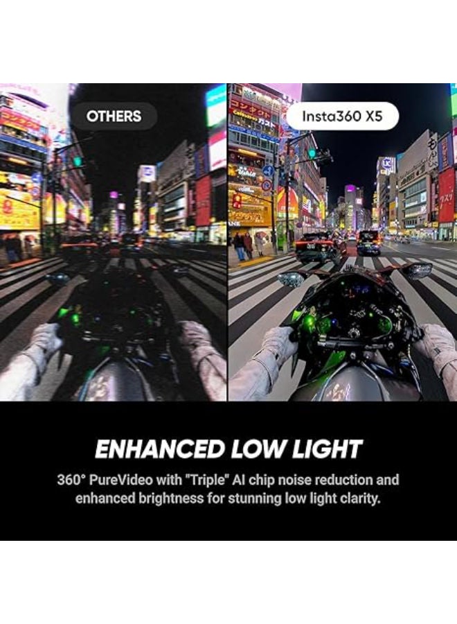 انستا 360 X5 Travel Bundle-8K Waterproof 360 Action Camera with 1/1.28" 48MP Sensors, 8K 360 HDR Video, 72MP 360 Photo, 4K Single-Lens - Image 3