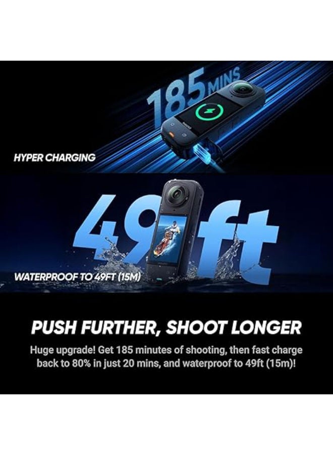 انستا 360 X5 Travel Bundle-8K Waterproof 360 Action Camera with 1/1.28" 48MP Sensors, 8K 360 HDR Video, 72MP 360 Photo, 4K Single-Lens - Image 5