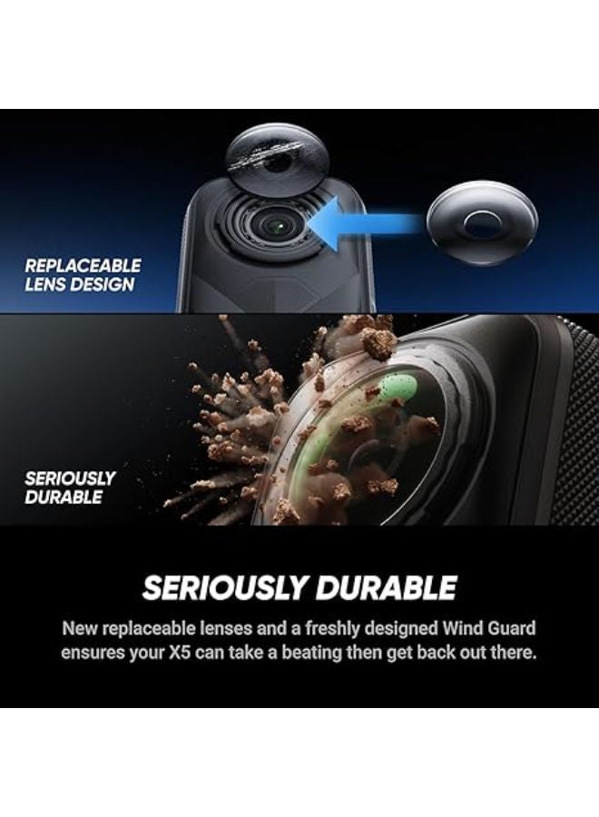 انستا 360 X5 Travel Bundle-8K Waterproof 360 Action Camera with 1/1.28" 48MP Sensors, 8K 360 HDR Video, 72MP 360 Photo, 4K Single-Lens - Image 4