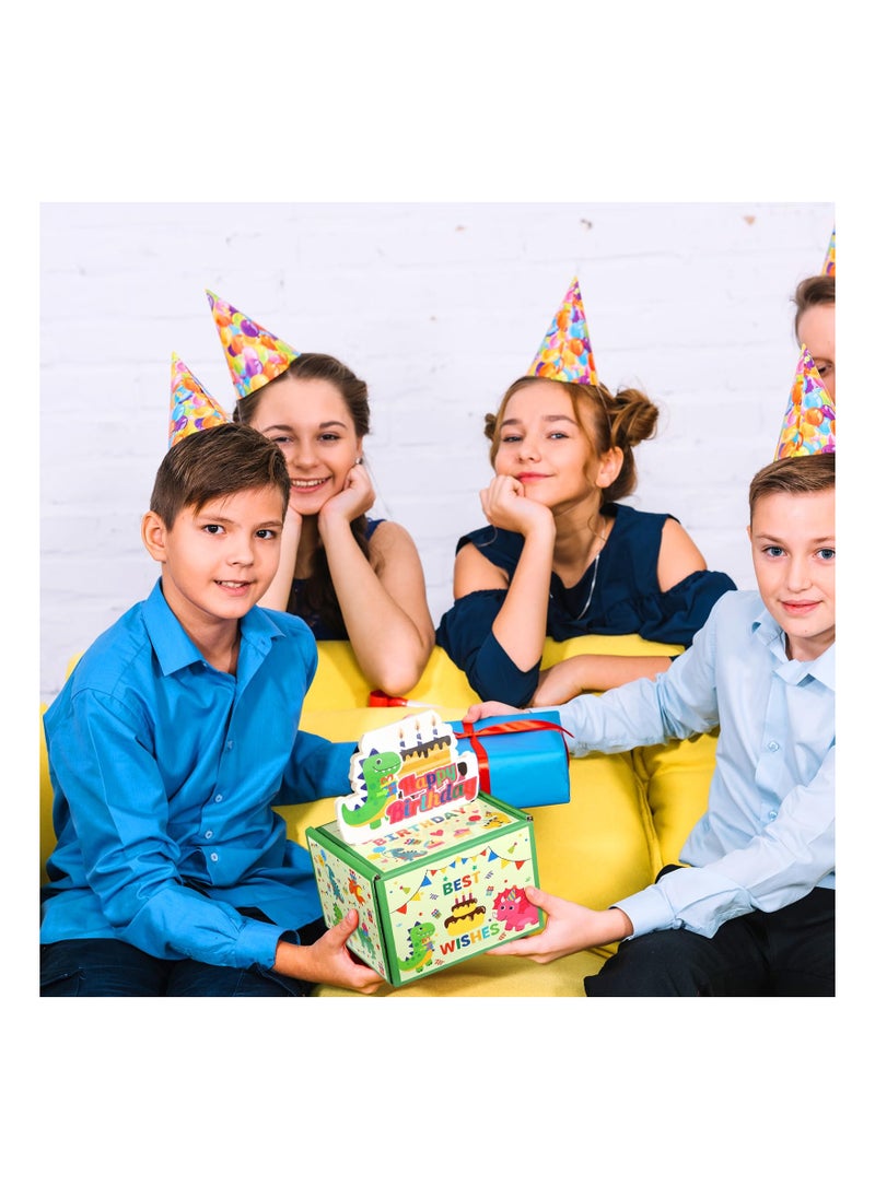 SYOSI - Dinosaur Happy Birthday Money Box for Cash Gift Pull, Surprise Happy Birthday Money Pull Out Gift Box Green Birthday Gift Decorations for Kids Boys Girls, Fun Birthday Gift for Kids - Image 1