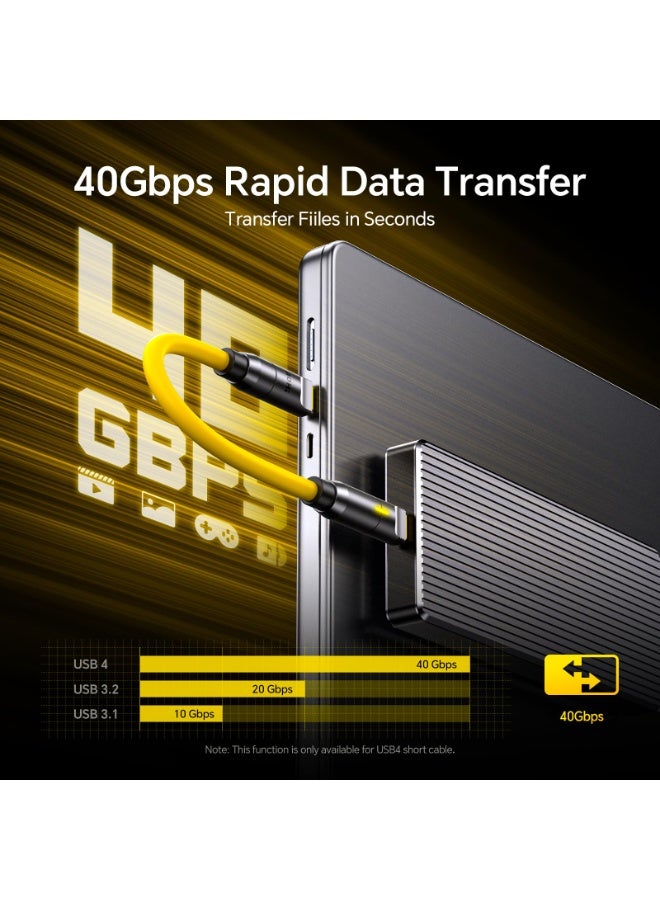 AOHI The Future Pro 240W USB-C Cable Kit, PD 3.1 Fast Charging, 8K 60Hz Video Output, 40Gbps Data, 0.1–2.6m Customizable Lengths – Compatible with MacBook, iPhone, iPad, Galaxy & More (Amber) - Image 4