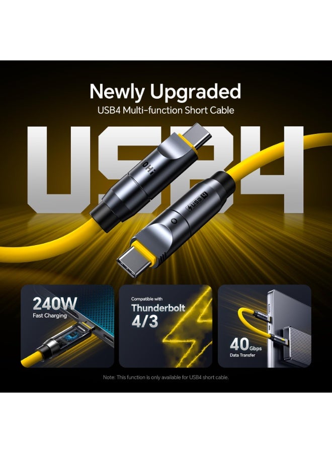 AOHI The Future Pro 240W USB-C Cable Kit, PD 3.1 Fast Charging, 8K 60Hz Video Output, 40Gbps Data, 0.1–2.6m Customizable Lengths – Compatible with MacBook, iPhone, iPad, Galaxy & More (Amber) - Image 2