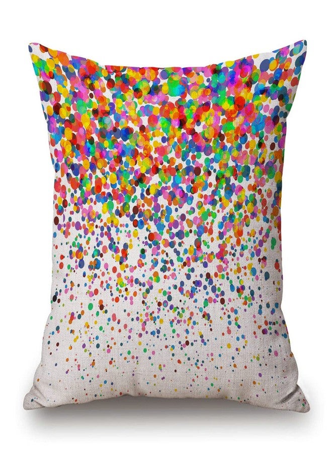 Solekla Colorful Confetti Falling Throw Pillow Cover 18x18 Inch Wedding Festival Party Home Decor Pillowcas Square Cushion Cover for Sofa Bed Couch - Image 1