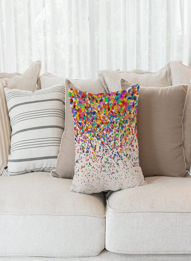 Solekla Colorful Confetti Falling Throw Pillow Cover 18x18 Inch Wedding Festival Party Home Decor Pillowcas Square Cushion Cover for Sofa Bed Couch - Image 2