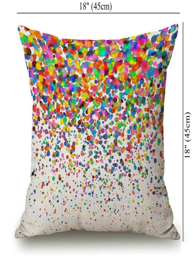 Solekla Colorful Confetti Falling Throw Pillow Cover 18x18 Inch Wedding Festival Party Home Decor Pillowcas Square Cushion Cover for Sofa Bed Couch - Image 4