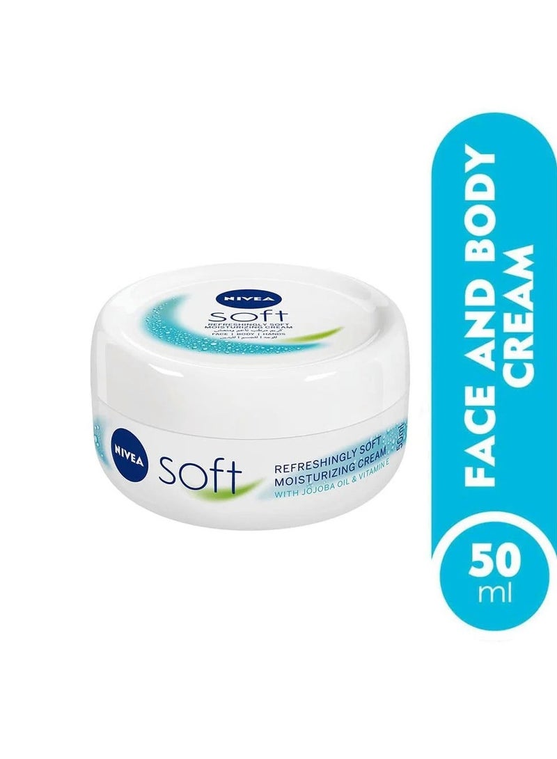 Nivea Soft & Refreshing Moisturizing Cream for Face, Body & Hands 50ml - Image 1