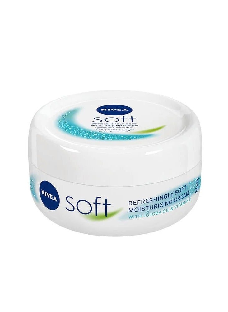 Nivea Soft & Refreshing Moisturizing Cream for Face, Body & Hands 50ml - Image 3