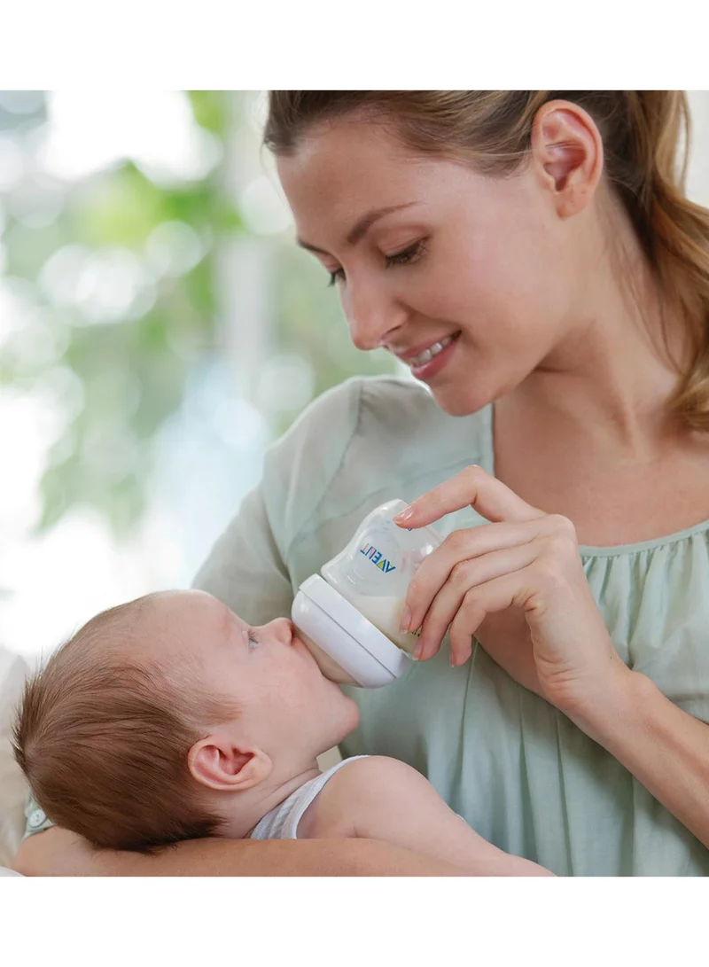 Philips Avent 2-Piece Natural Feeding Baby Ultra Soft Nipple Bottle Set For Newborn, 125 Ml - Clear
