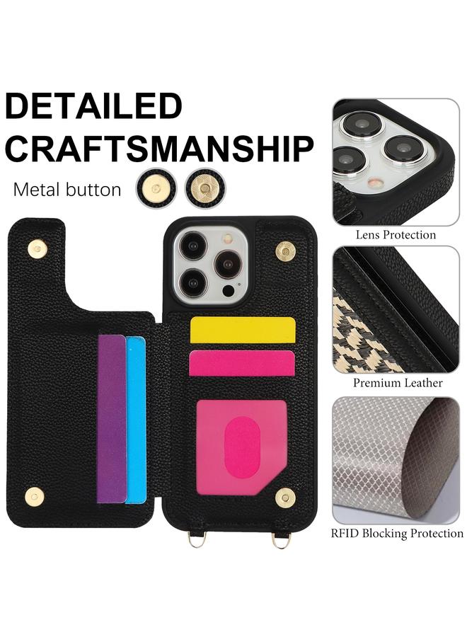 اس-توب جراب لهاتف iPhone 14 Pro Max مزود بفتحة بطاقة مزدوجة وغطاء كامل للهاتف مع حزام متقاطع - Image 3