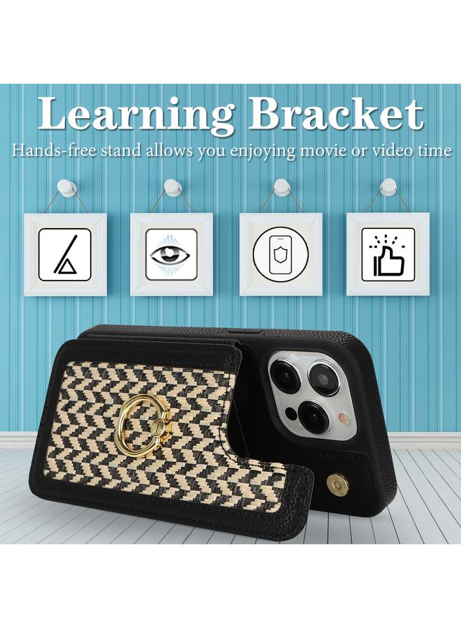 اس-توب جراب لهاتف iPhone 14 Pro Max مزود بفتحة بطاقة مزدوجة وغطاء كامل للهاتف مع حزام متقاطع - Image 5