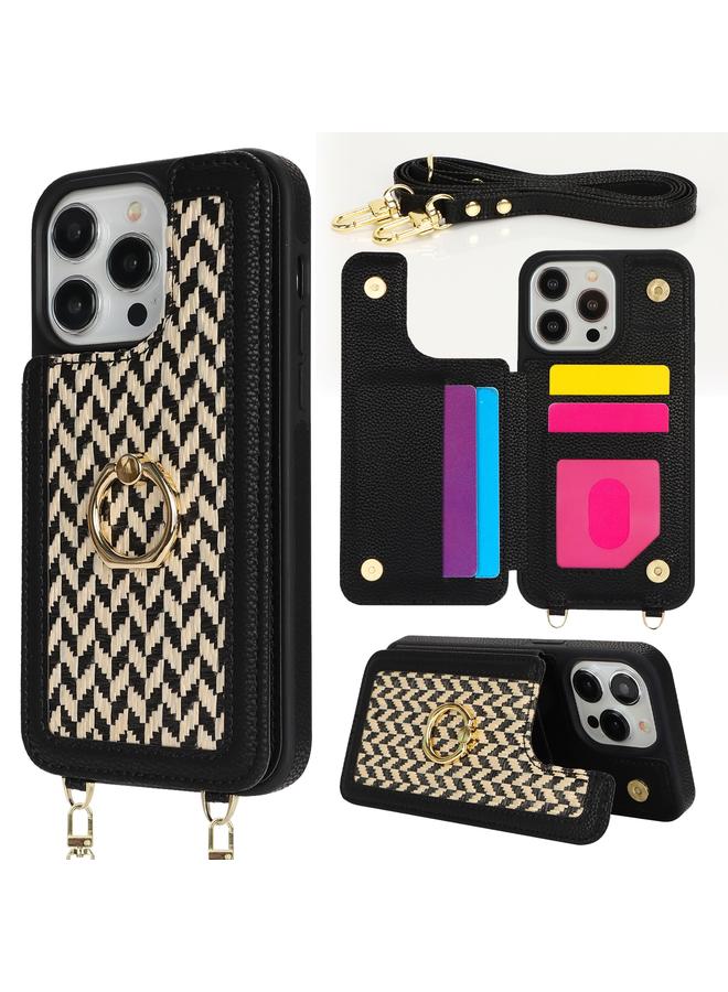 اس-توب جراب لهاتف iPhone 14 Pro Max مزود بفتحة بطاقة مزدوجة وغطاء كامل للهاتف مع حزام متقاطع - Image 1