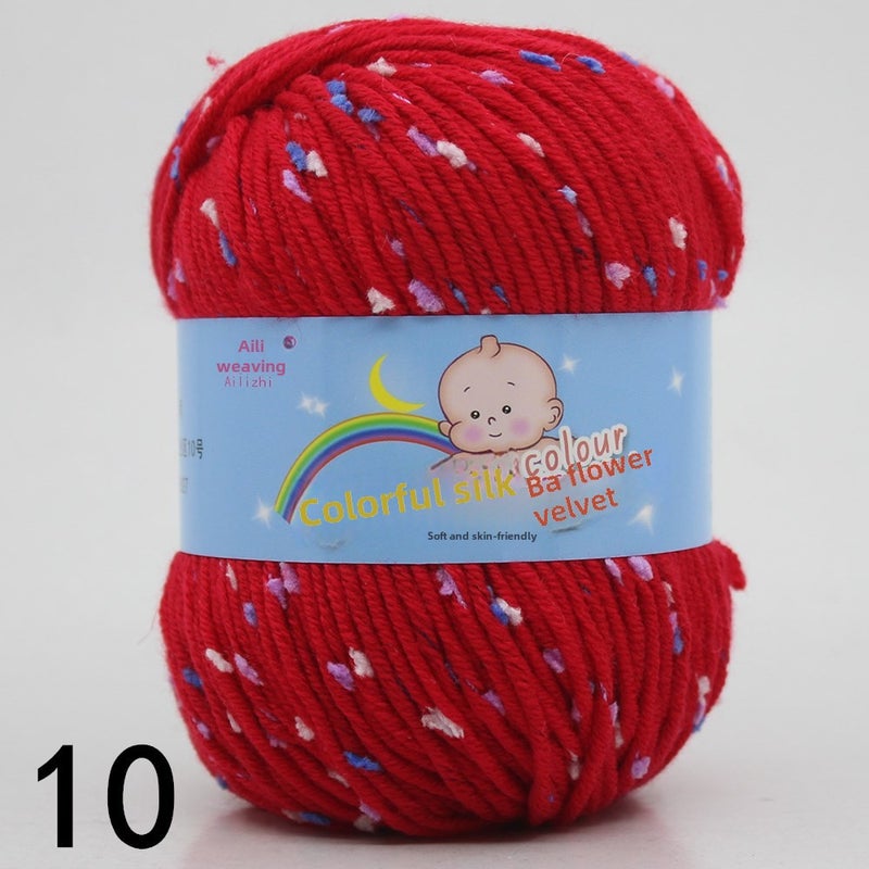 Multicolor Chunky Hand-Knit Yarn for DIY Sweaters 10 big red dots 