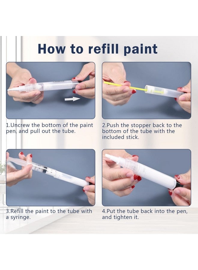 LANBEIDE Refillable Touch Up Paint Pens, 3Pcs Paint Brush Pens for Walls Repair, Furniture Repair Kit for Drywall, Wood Floors, Cabinets, Windows, Doors, Desks 6ML - Image 4