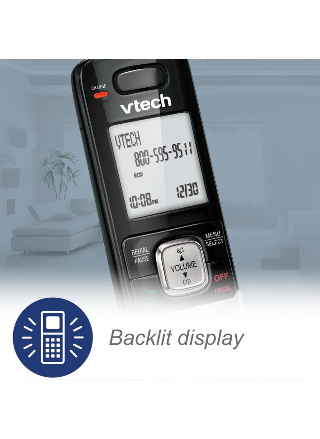 VTech CS6719 DECT 6.0 Cordless Phone with Caller ID/Call Waiting, 1 Cordless Handset , Silver/Black