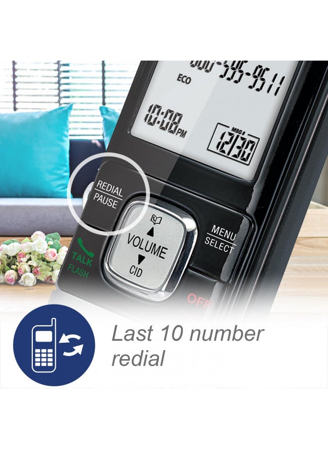VTech CS6719 DECT 6.0 Cordless Phone with Caller ID/Call Waiting, 1 Cordless Handset , Silver/Black
