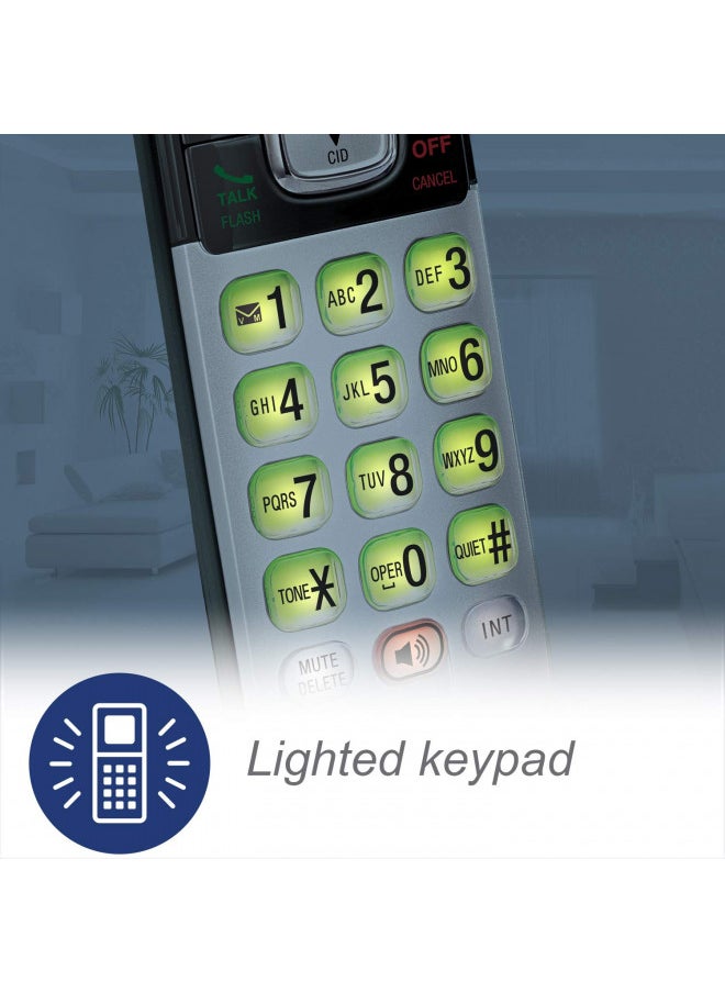 VTech CS6719 DECT 6.0 Cordless Phone with Caller ID/Call Waiting, 1 Cordless Handset , Silver/Black