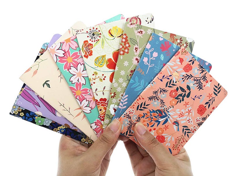 ALIMITOPIA 8pcs Mini Notebook Portable Pocket Notebook Journal Steno Memo MiniDaily NotePad,3.5X5 inches,24 sheets,College Ruled Pages(Flower Pattern) - Image 5